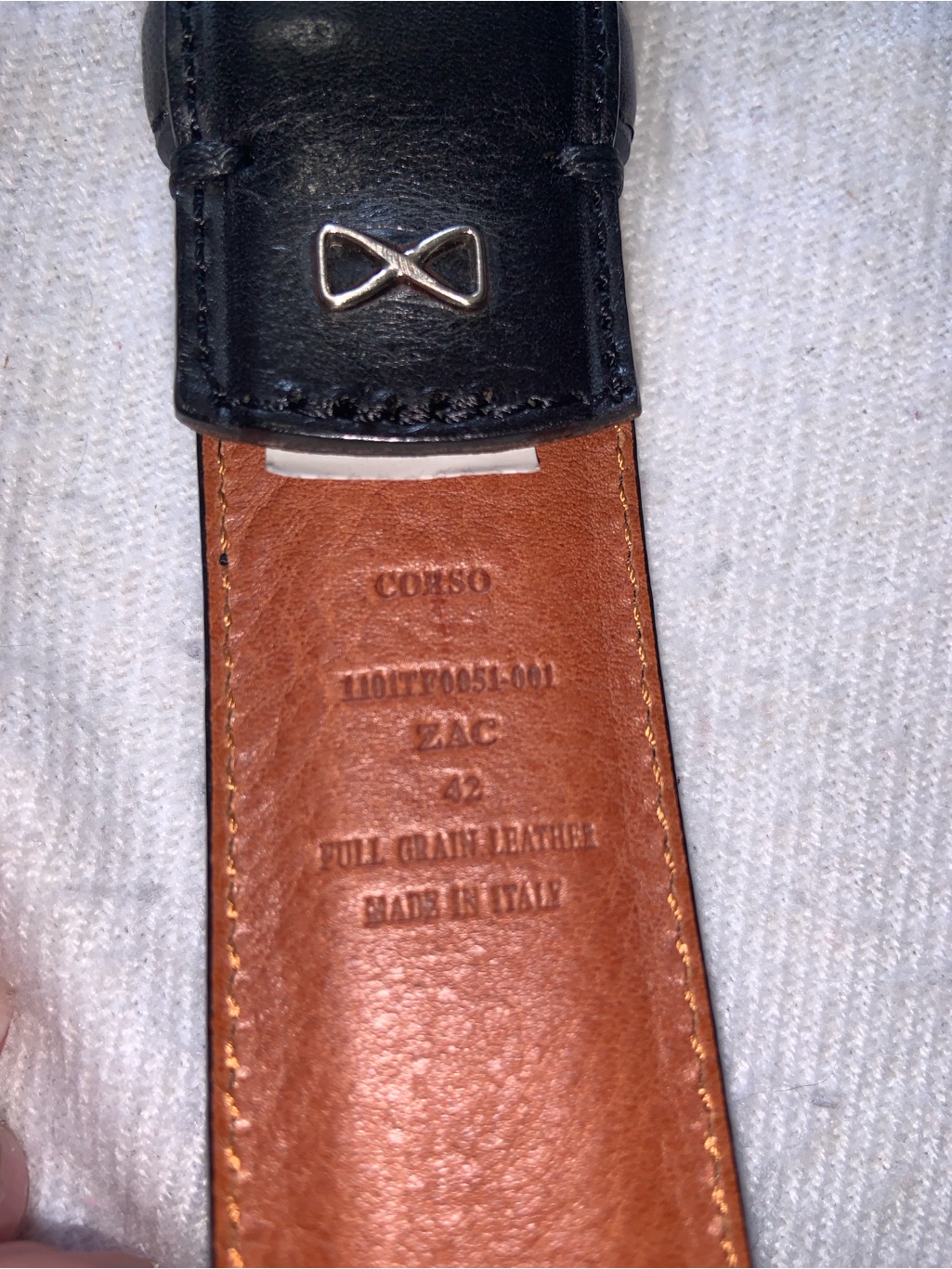 Trafalgar Full-Grain Black Size 42 Leather Dress Belt — image 3 of 8